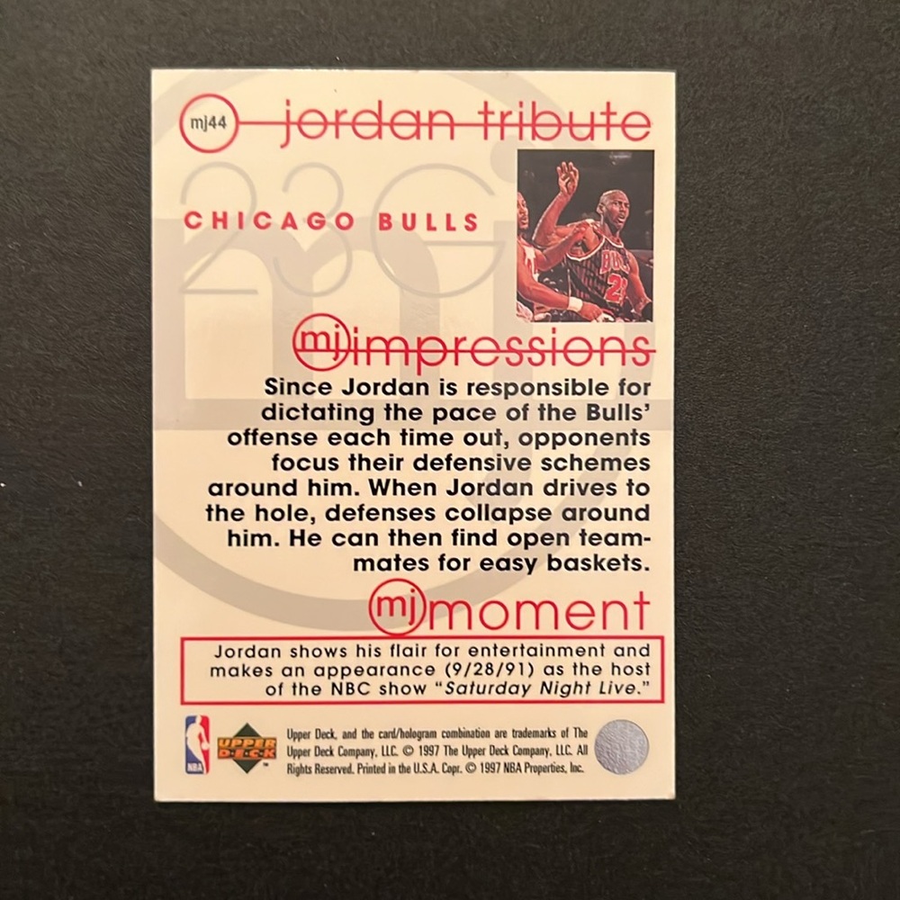 Michael Jordan Basketball Card - Picture 2 of 4